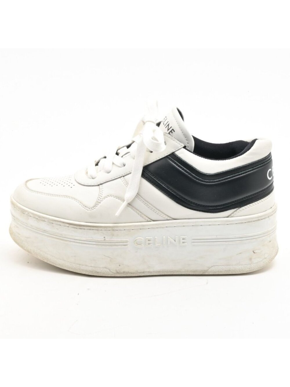 Celine Sneakers White Black Platform Leather